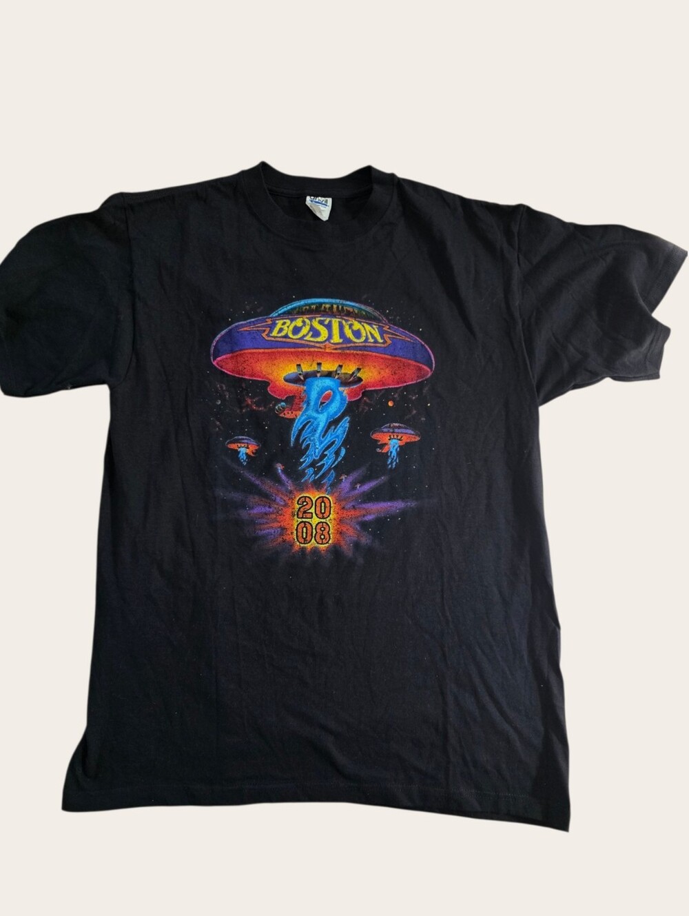 Boston Concert 2008 Black Graphic Band T-Shirt